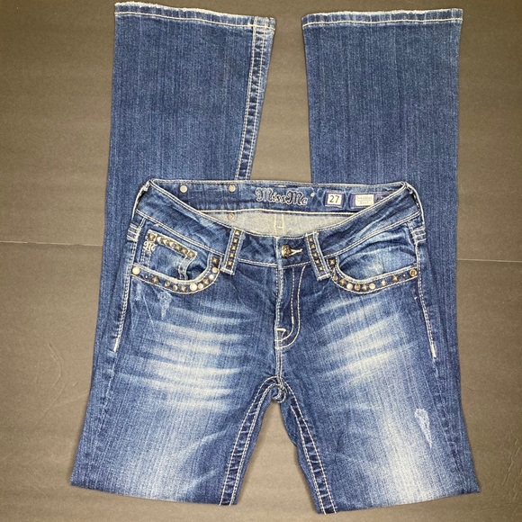 Miss Me Denim - Miss Me Jeans Medium Wash Flap Pocket Boot Size 27